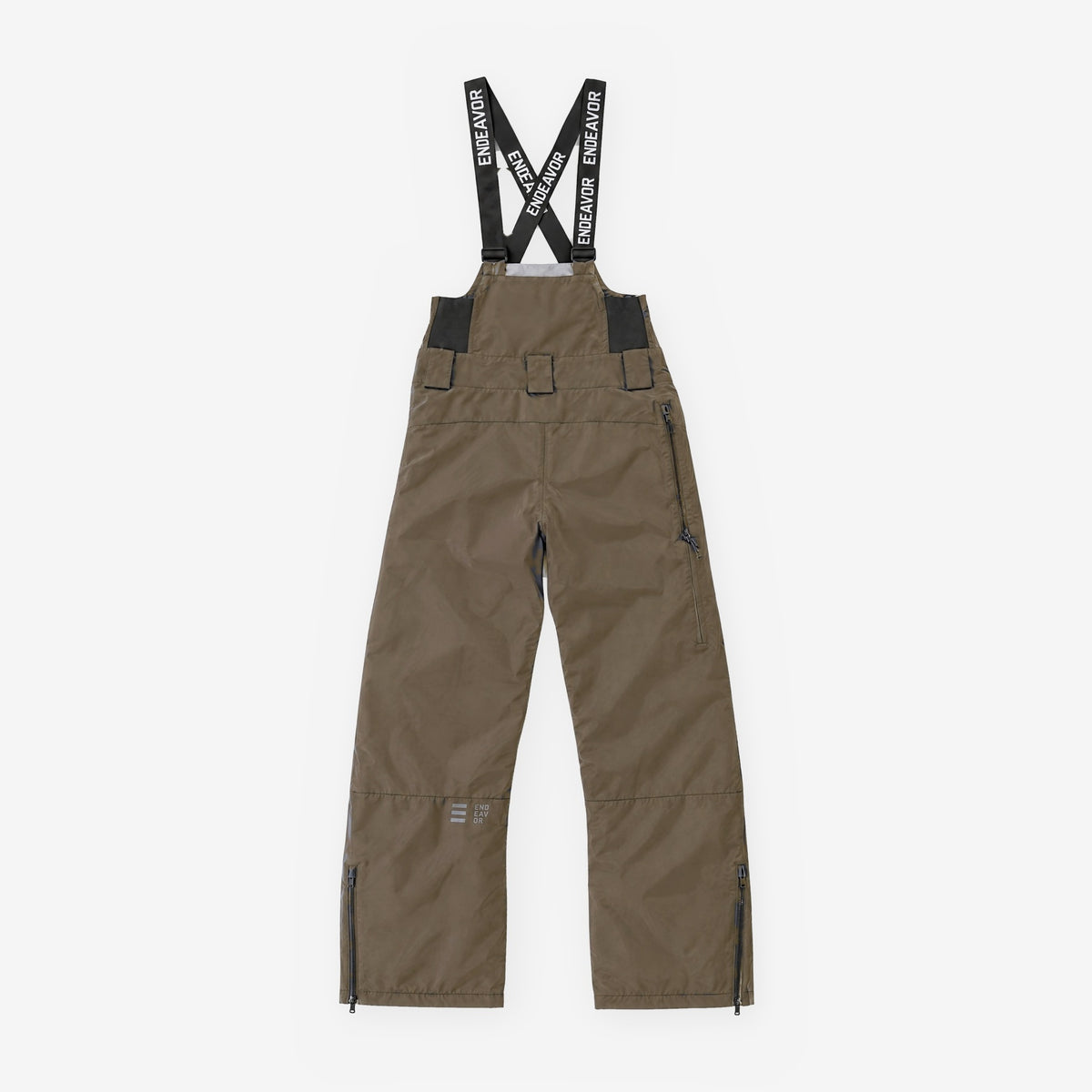 Endeavor 3L Shelter Bib Pant Algae, back flat lay