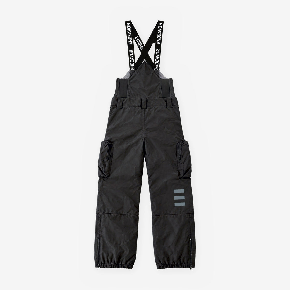Endeavor 3L Scout Removable Bib Pant Black, back flat lay