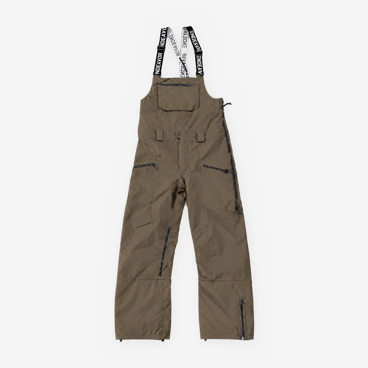 Endeavor 3L Shelter Bib Pant Algae, front flat lay