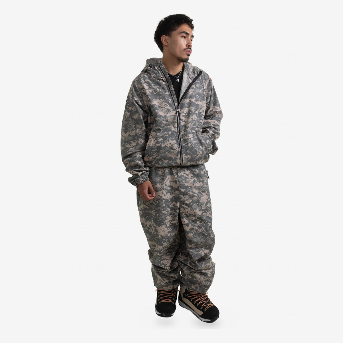 Endeavor 20K Windbreaker Limited Edition in Digi Ripstop Canvas, worn with the matching Digi Scout Park Pant