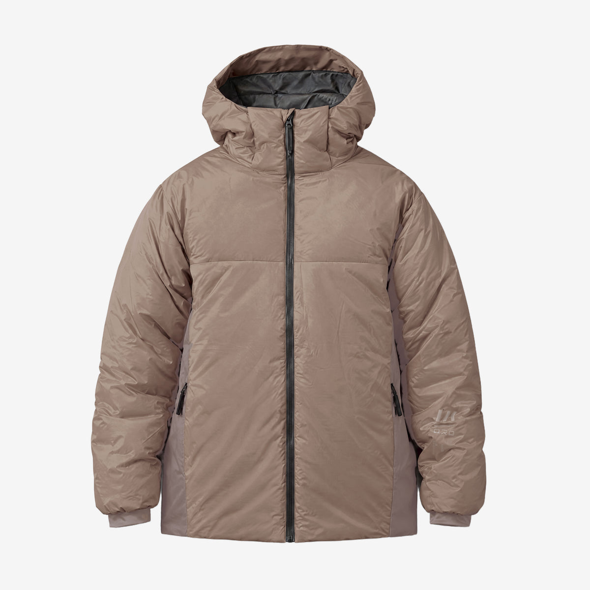 Endeavor Aeroshield Insulated Jacket in Silt, front flat lay