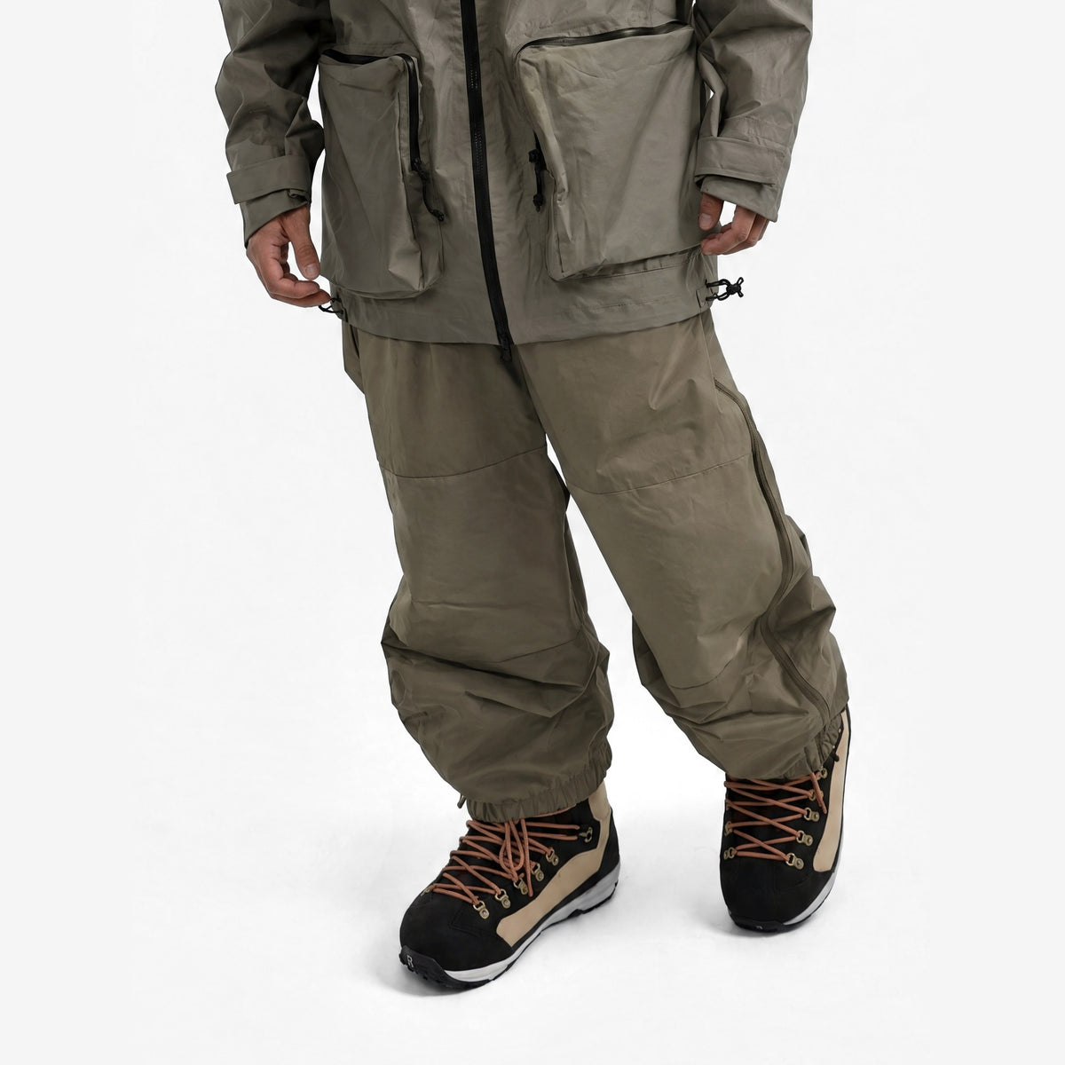 Endeavor 2L Ranger Pant in Algae, on model, waist-down