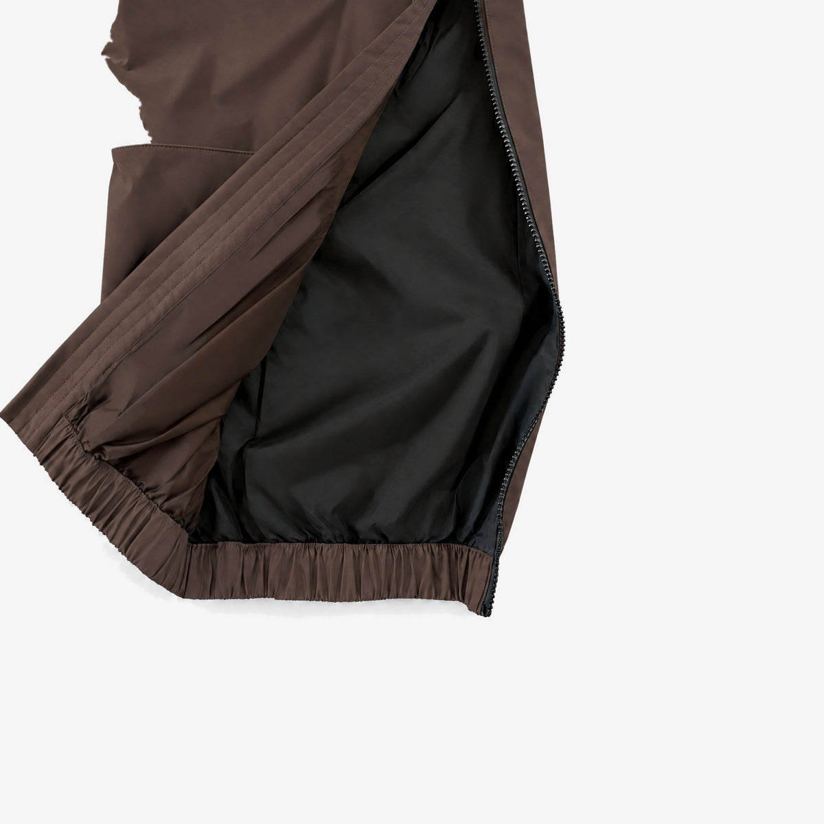 Endeavor 2L Ranger Pant Chocolate, side zip detail