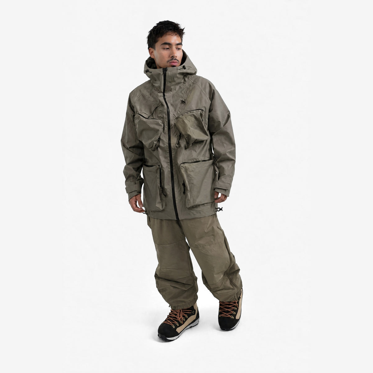 Endeavor 2L Ranger Pant in Algae, on model, another angle