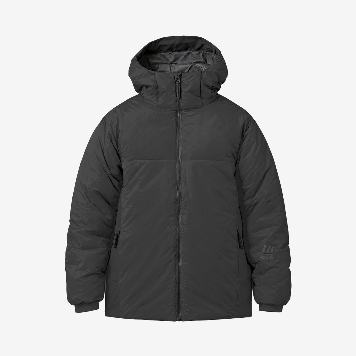 Endeavor Aeroshield Insulated Jacket in Black, front flat lay