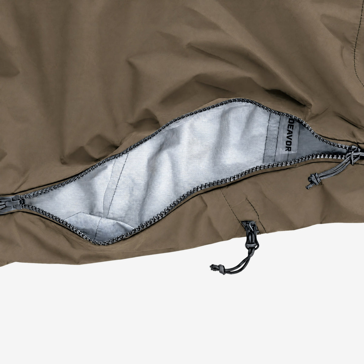 Endeavor 3L Shelter Bib Pant Algae, side vent detail