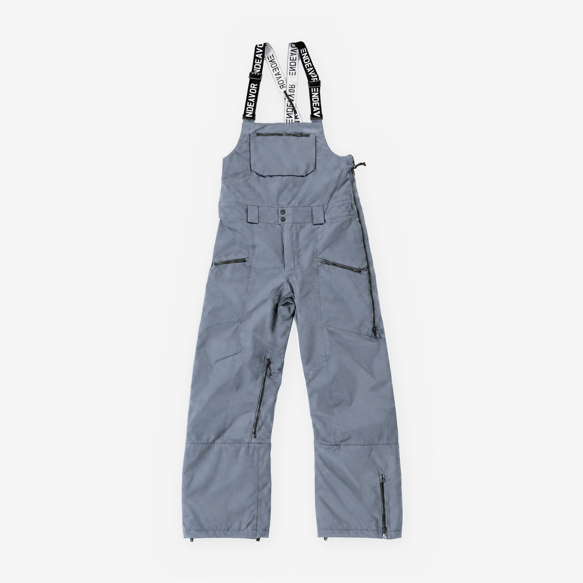 Endeavor 3L Shelter Bib Pant Graphite, front flat lay