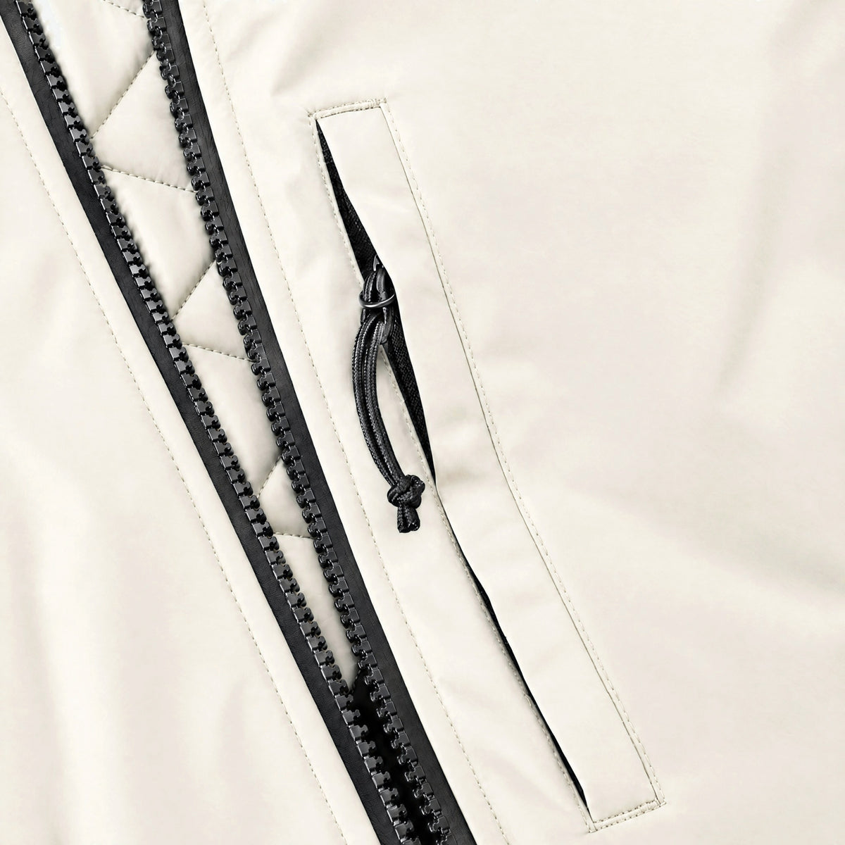 Endeavor 2L Bomber Jacket in Fiber, vertical zip chest pocket beside the two-way front zip