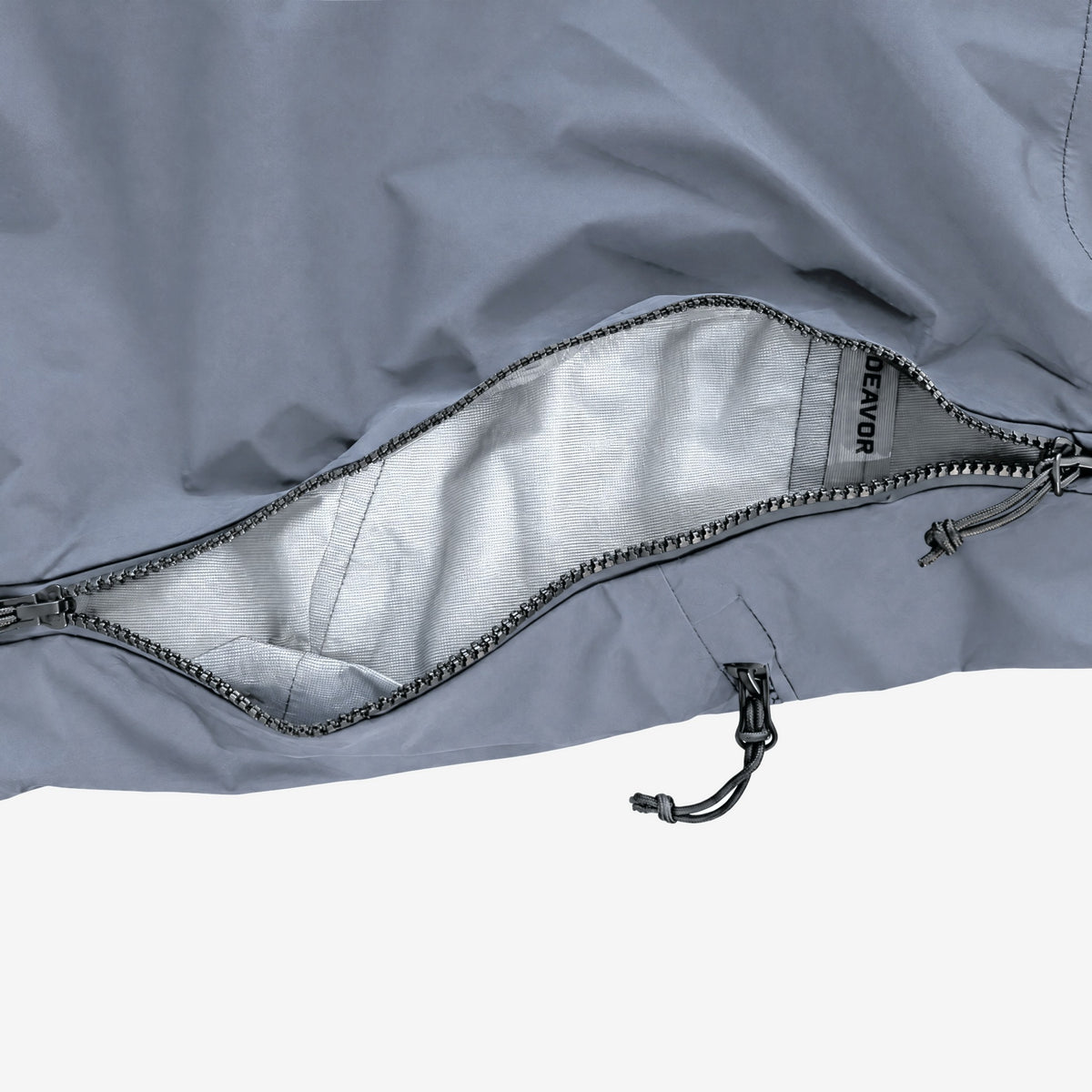 Endeavor 3L Shelter Bib Pant Graphite, side vent detail