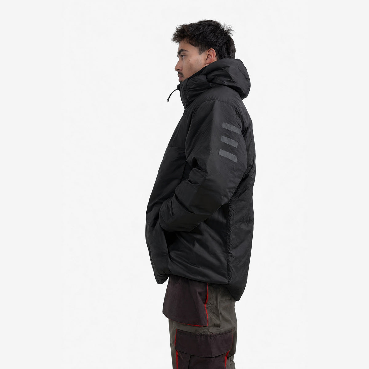Endeavor Aeroshield Insulated Jacket in Black, on model, close-up