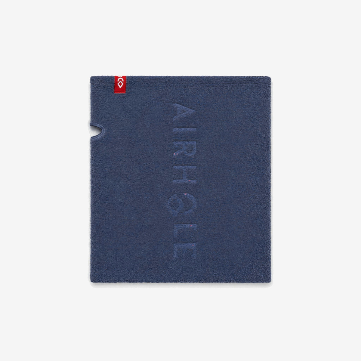 Airhole Airtube Microfleece – Navy – Flat lay, wordmark side