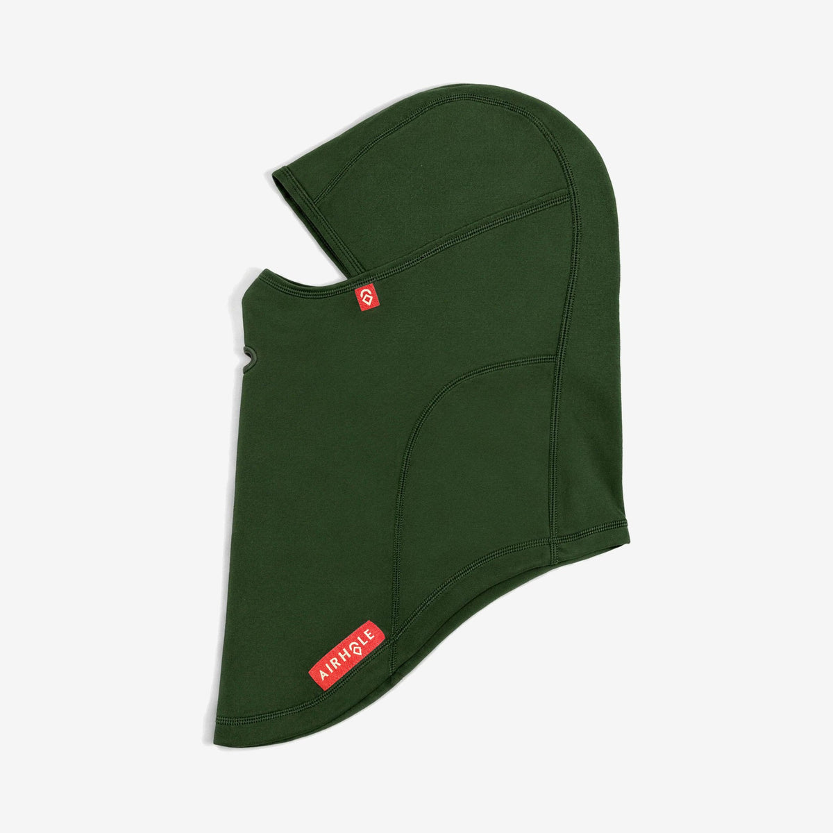Airhole Balaclava Hinge Polar Fleece – Army – Flat lay, labelled side