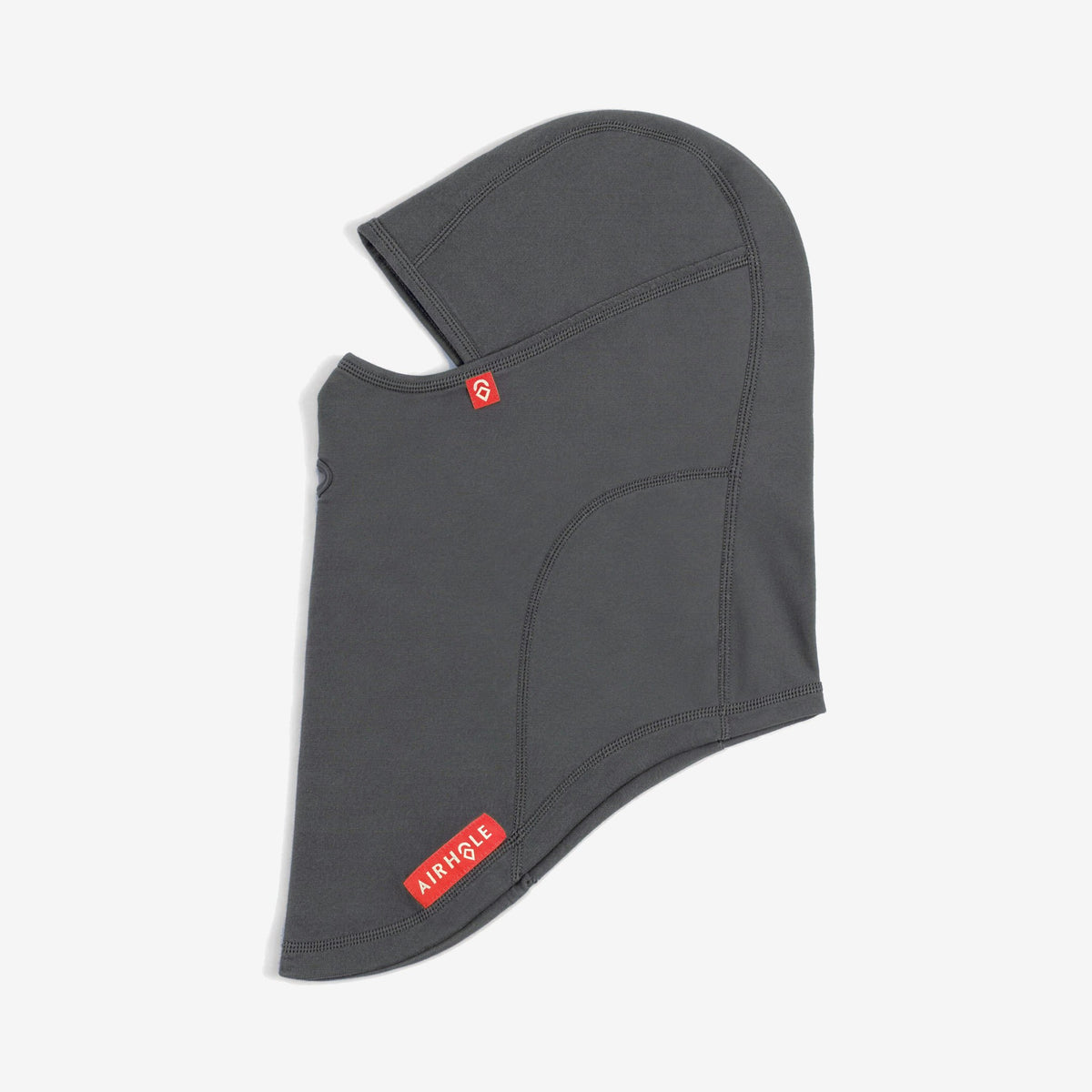 Airhole Balaclava Hinge Polar Fleece – Charcoal – Flat lay, labelled side