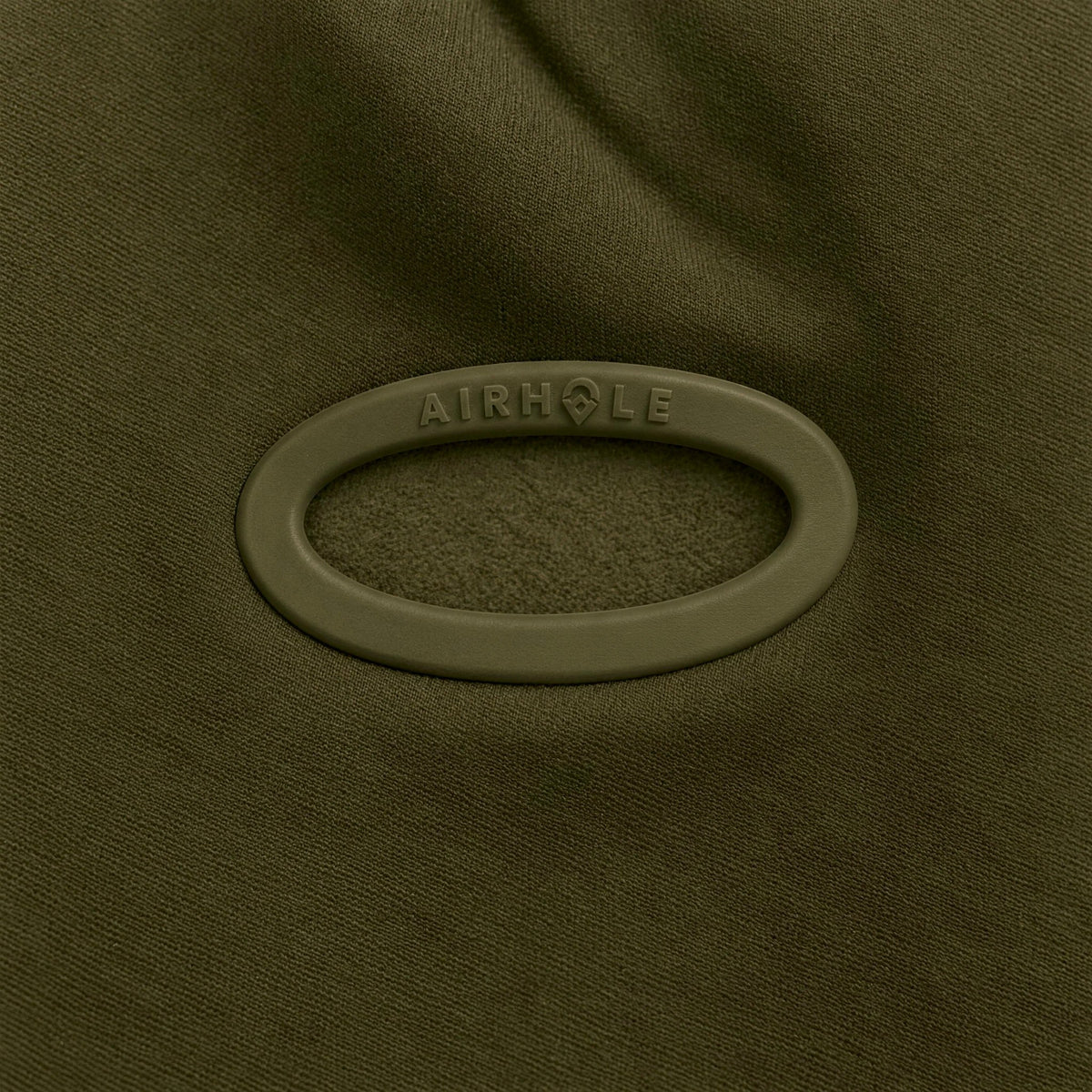 Airhole Balaclava Hinge Polar Fleece – Olive Oil – Silicone Airhole close-up