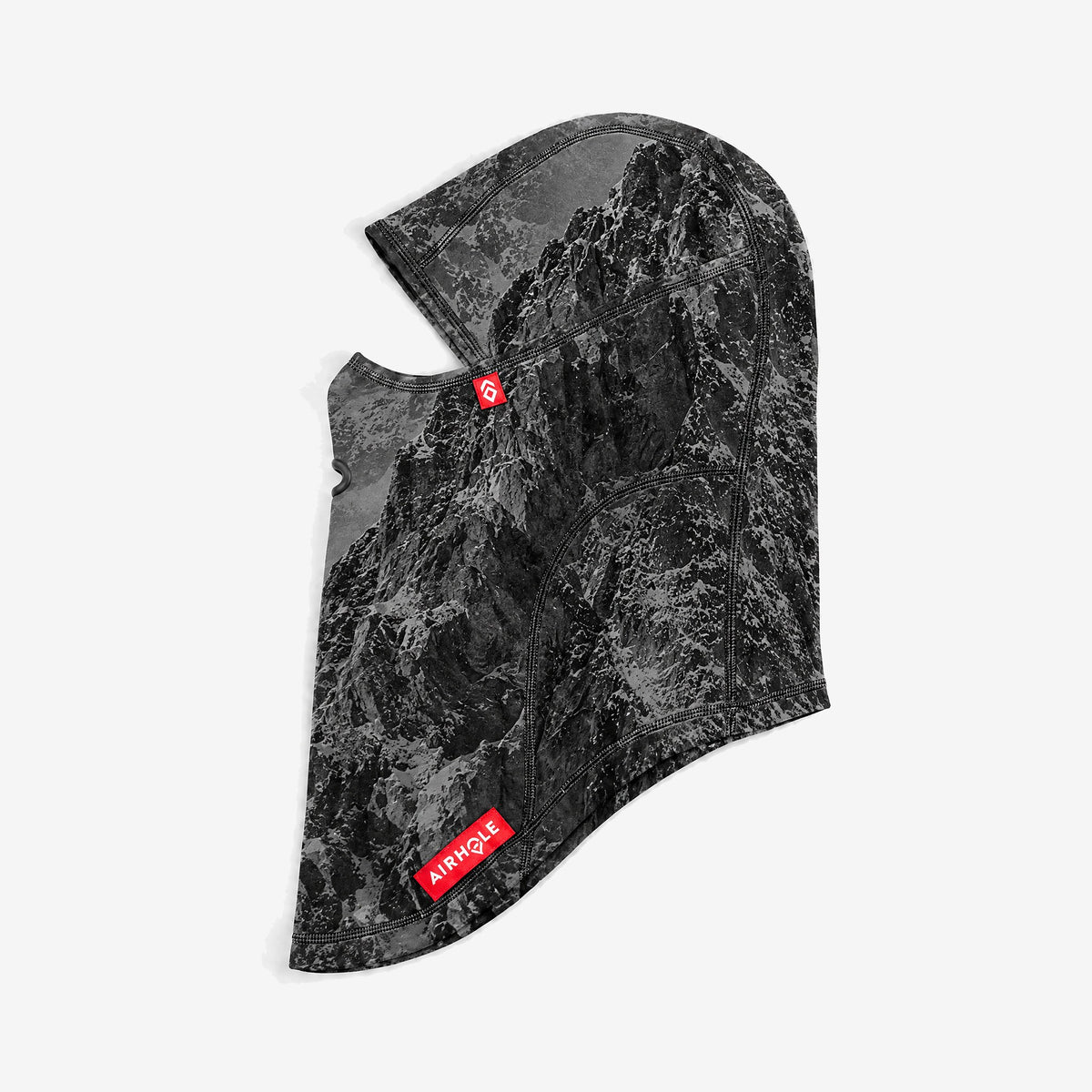 Airhole Balaclava Hinge Polar Fleece – Mason Mashon Summit – Flat lay, labelled side