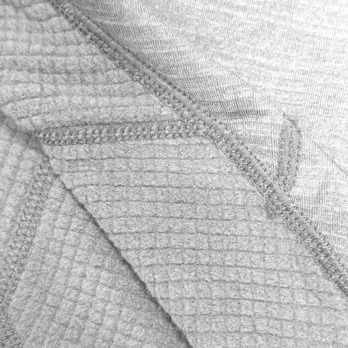 Airhole Balaclava Waffle Fleece – Heather White – Jersey face, grid fleece lining
