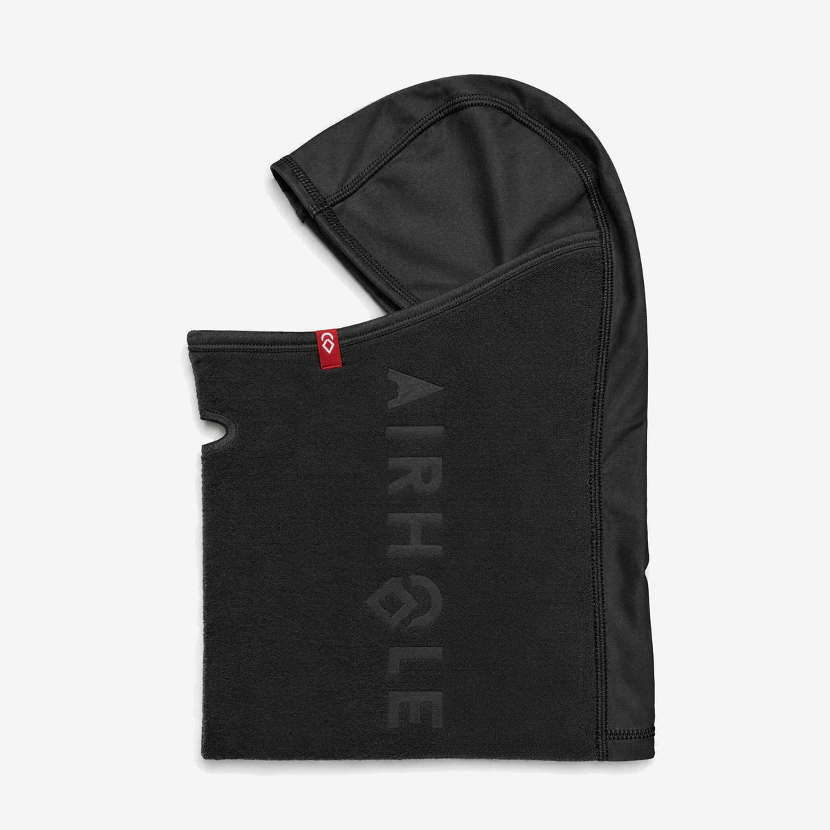 Airhole Balaclava Kids Microfleece – Black – Flat lay, left profile