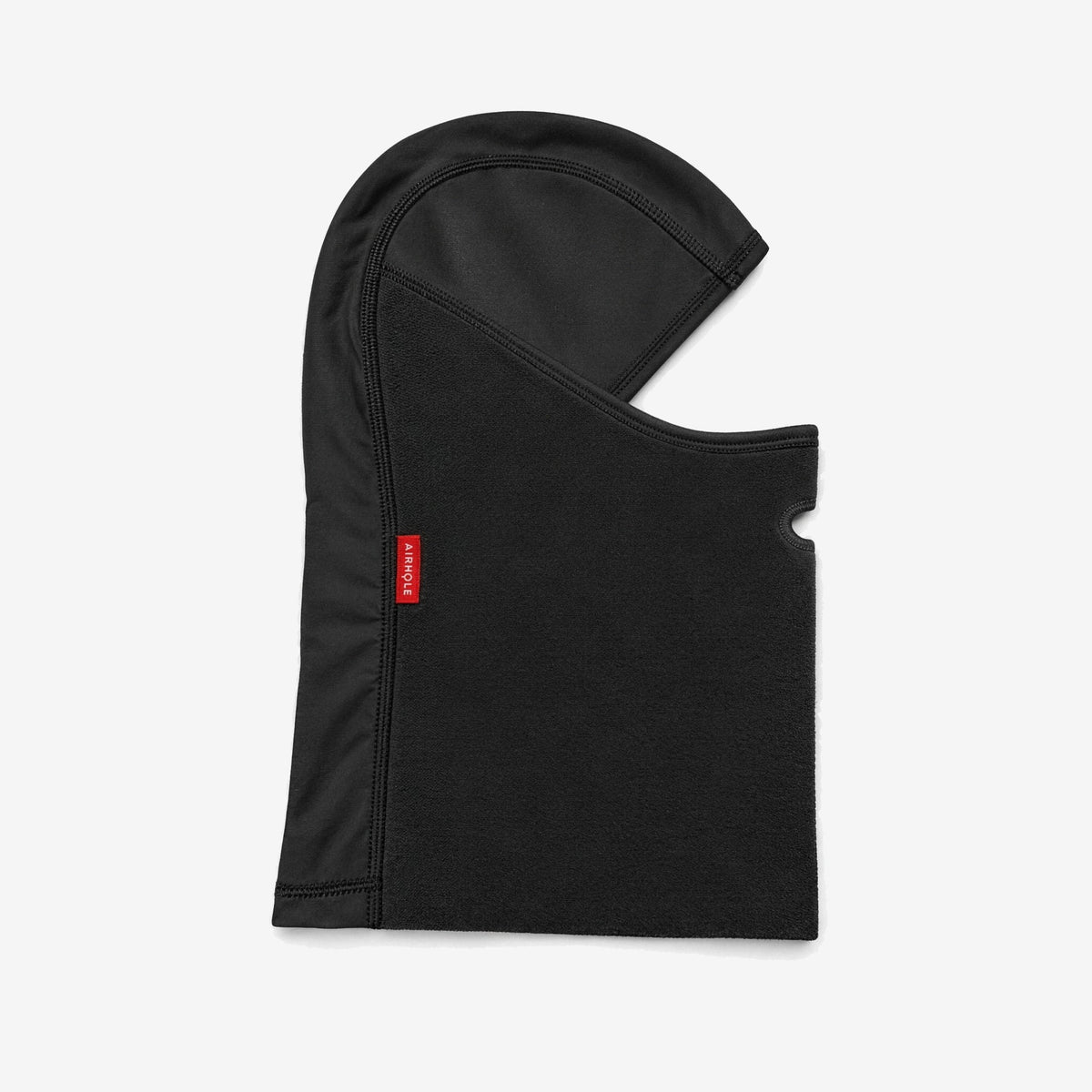 Airhole Balaclava Kids Microfleece – Black – Flat lay, right profile