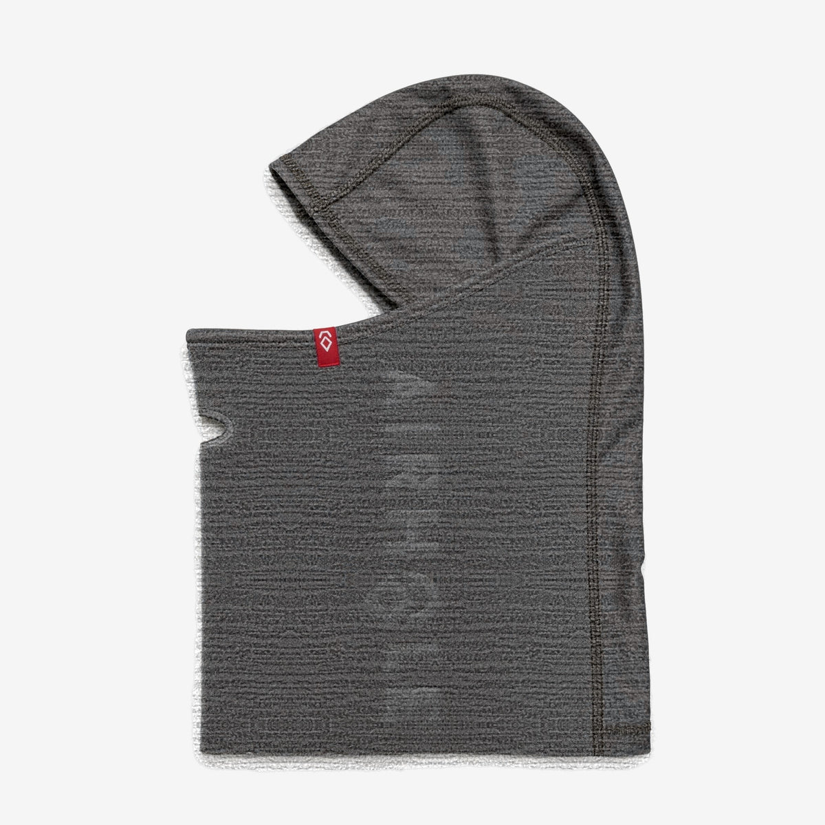 Airhole Balaclava Microfleece – Heather Black – Flat lay, left profile