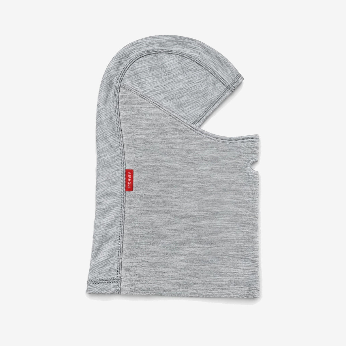 Airhole Balaclava Kids Microfleece – Heather Grey – Flat lay, right profile
