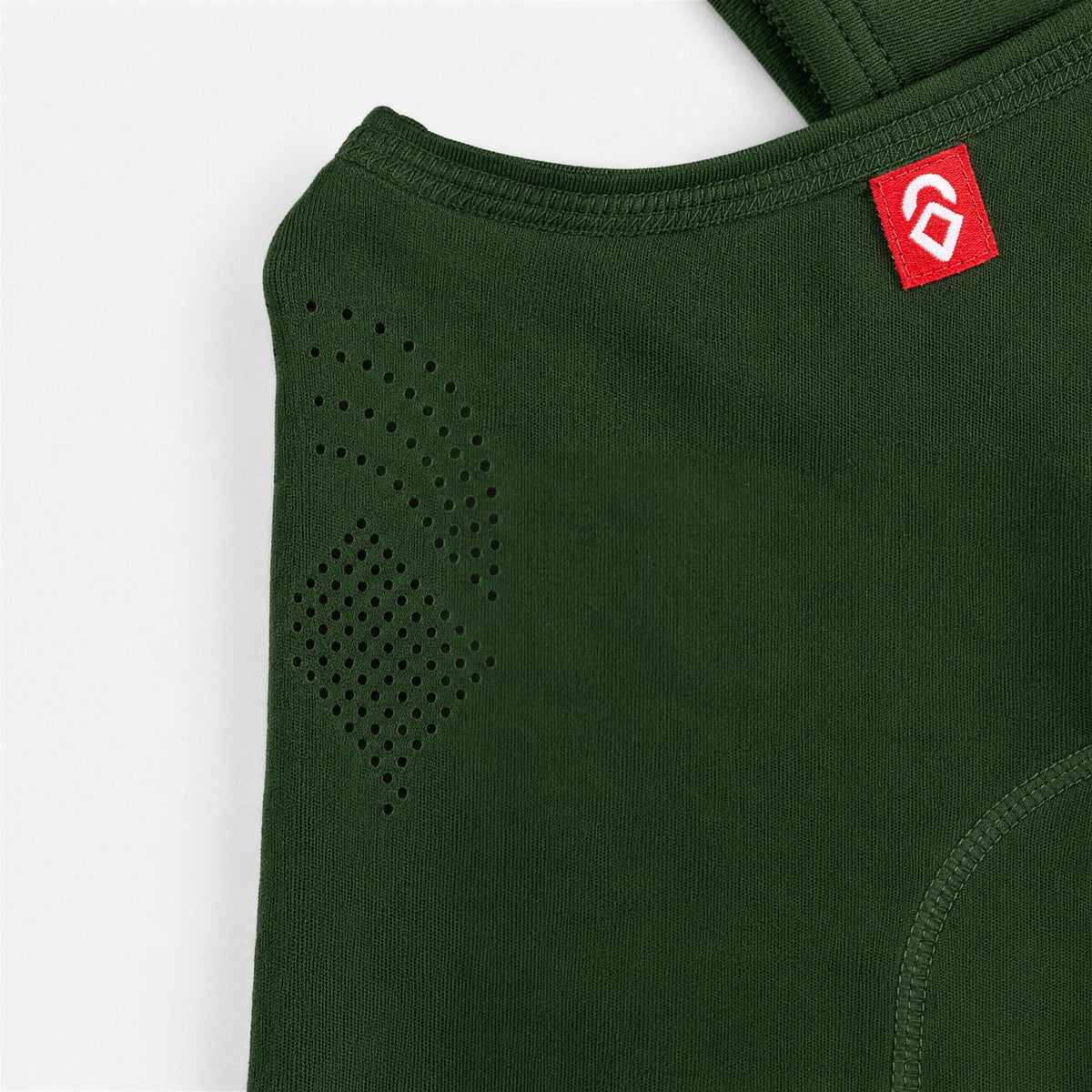 Airhole Laser Drytech Balaclava – Army – Front close-up