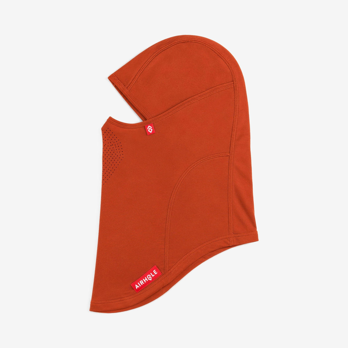 Airhole Laser Drytech Balaclava – Blaze – Flat lay, labelled side