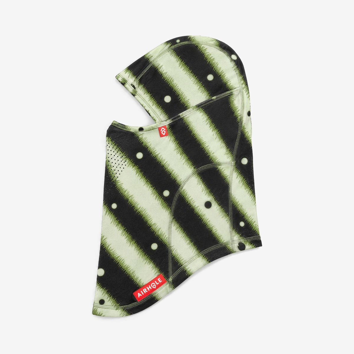 Airhole Laser Drytech Balaclava – Brindle – Flat lay, labelled side