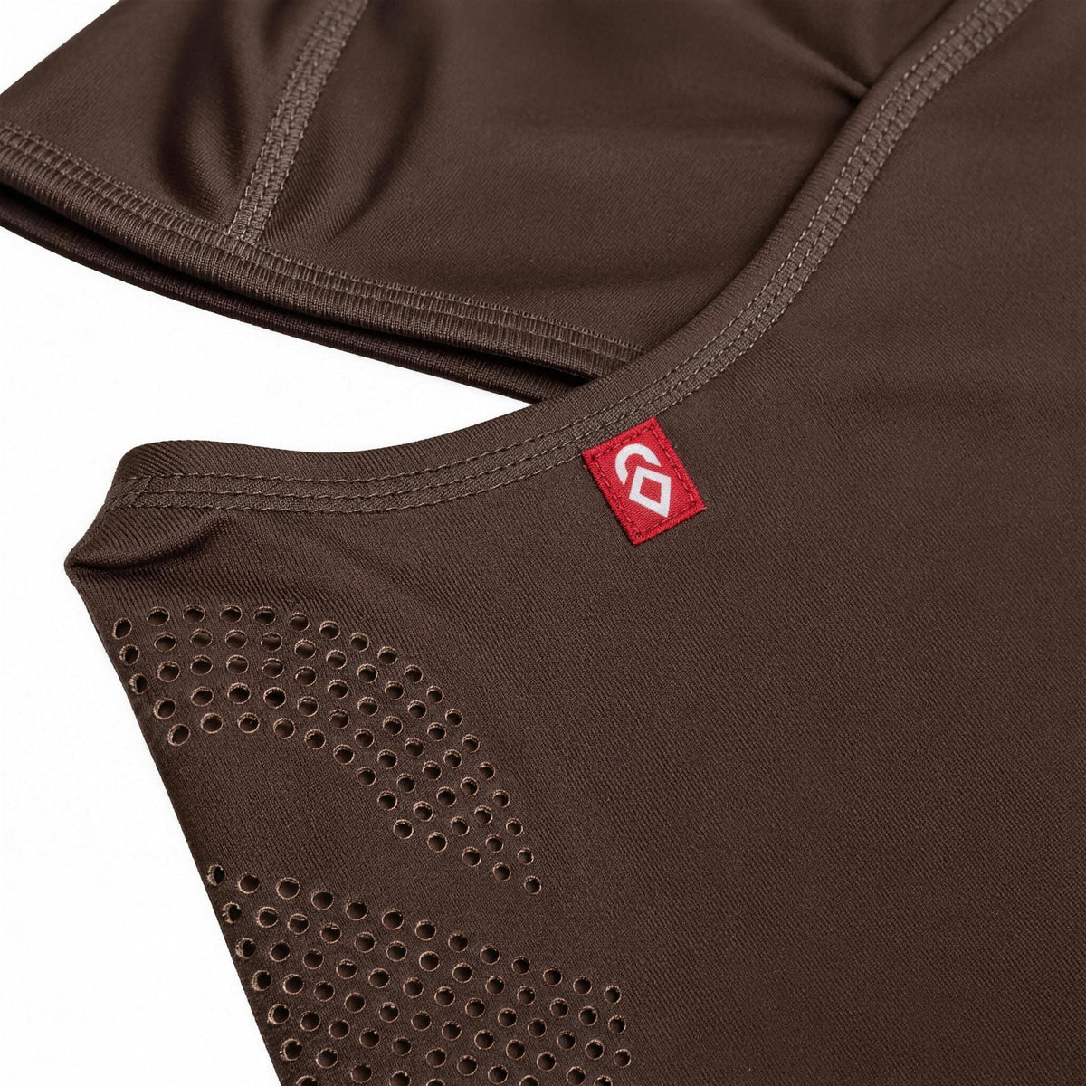 Airhole Laser Drytech Balaclava – Chocolate – Label close-up