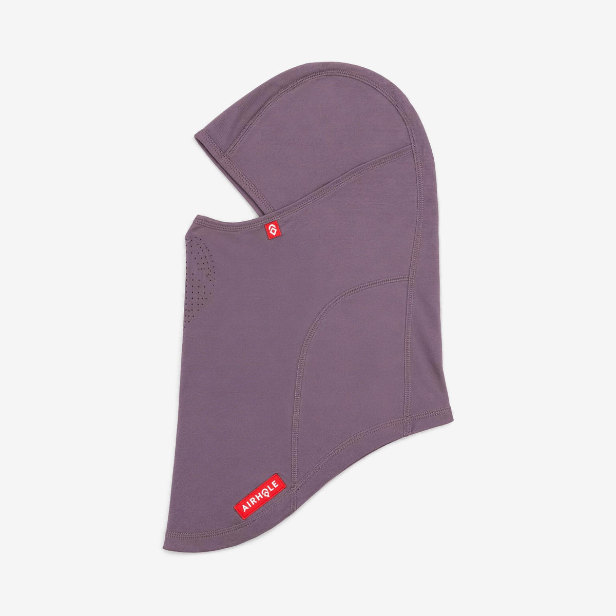 Airhole Laser Drytech Balaclava – Mulberry – Flat lay, labelled side