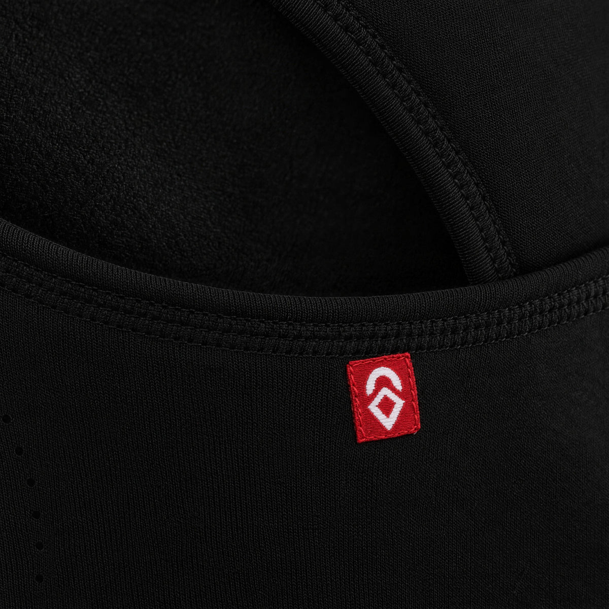 Airhole Laser Polar Fleece Balaclava – Black – woven label detail