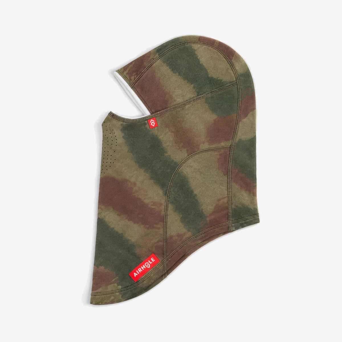 Airhole Laser Polar Fleece Balaclava – Brush Camo – flat lay, alternate view