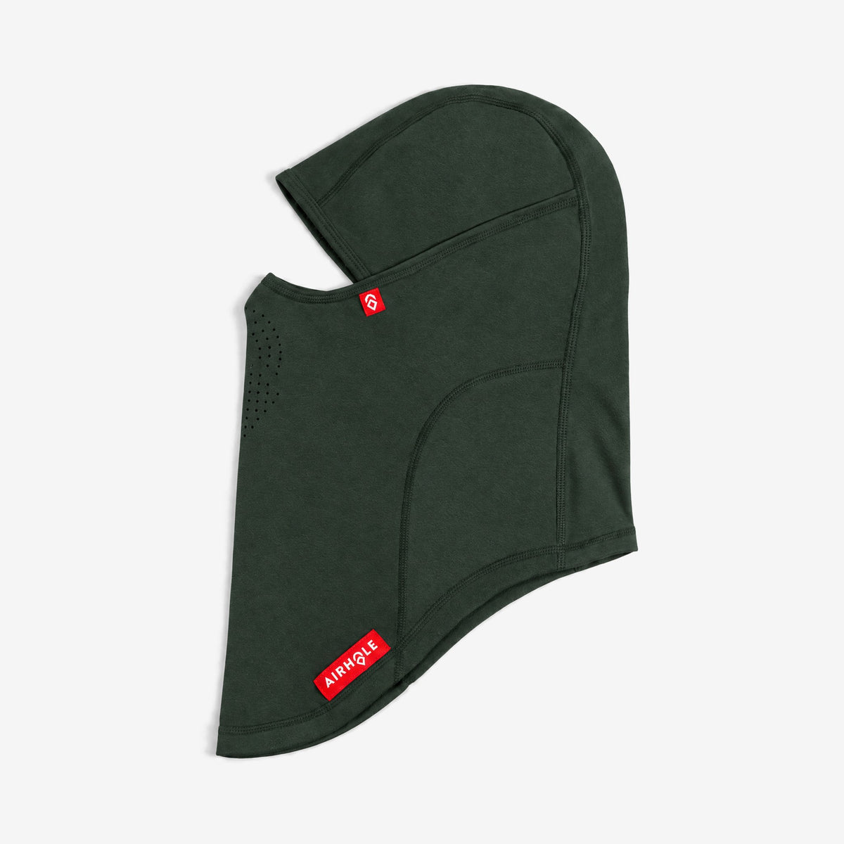 Airhole Laser Polar Fleece Balaclava – Forest – flat lay, side
