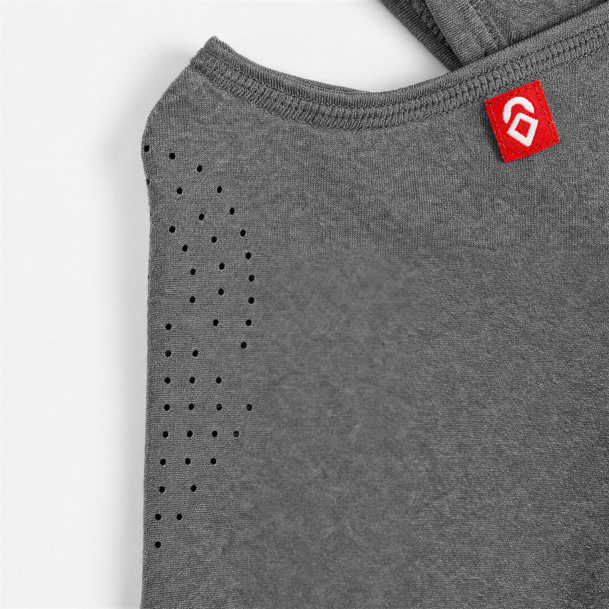 Airhole Laser Polar Fleece Balaclava – Heather Grey – front close-up