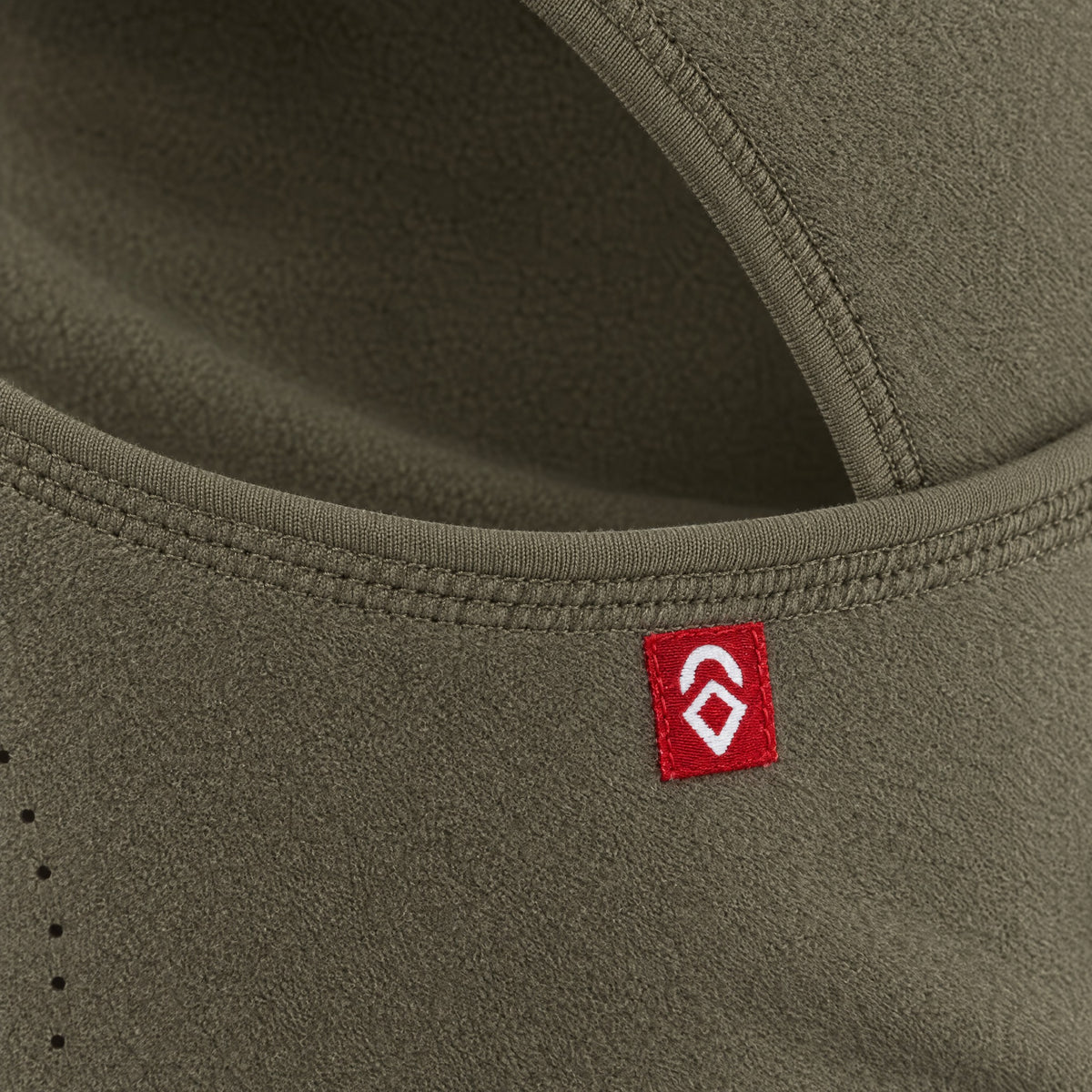 Airhole Laser Polar Fleece Balaclava – Khaki – label detail