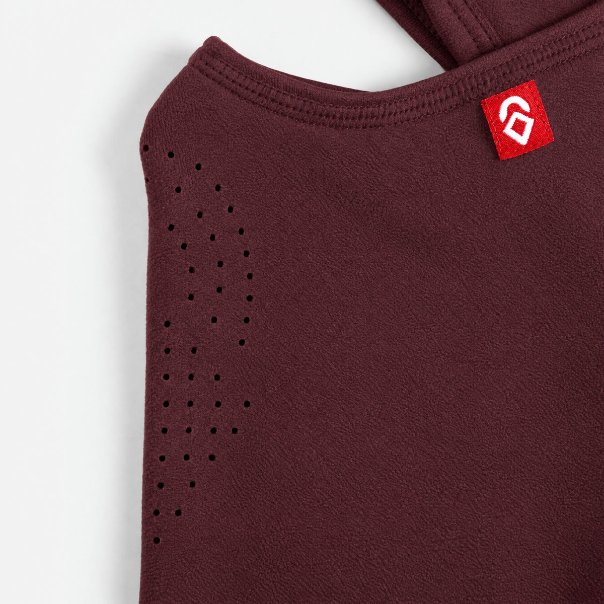 Airhole Laser Polar Fleece Balaclava – Maroon – front detail