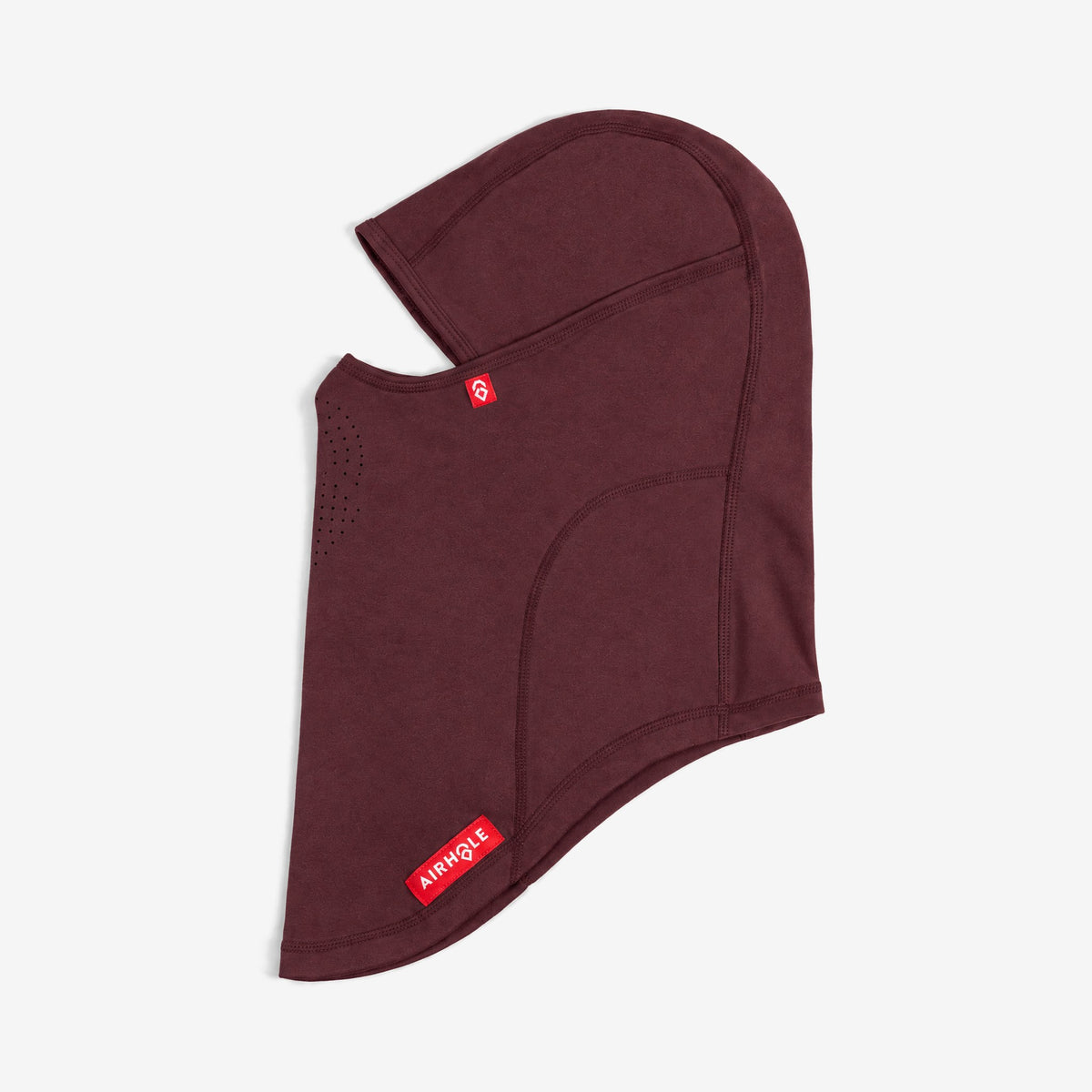 Airhole Laser Polar Fleece Balaclava – Maroon – flat lay, side