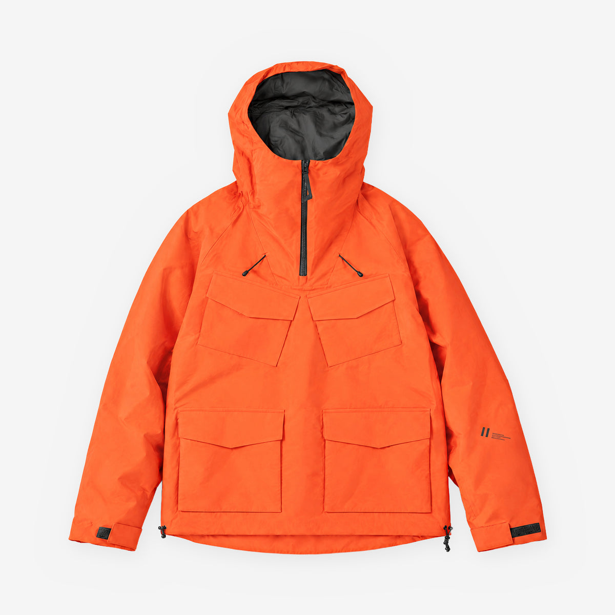 Endeavor 3L Scout Anorak in Flame, front flat lay