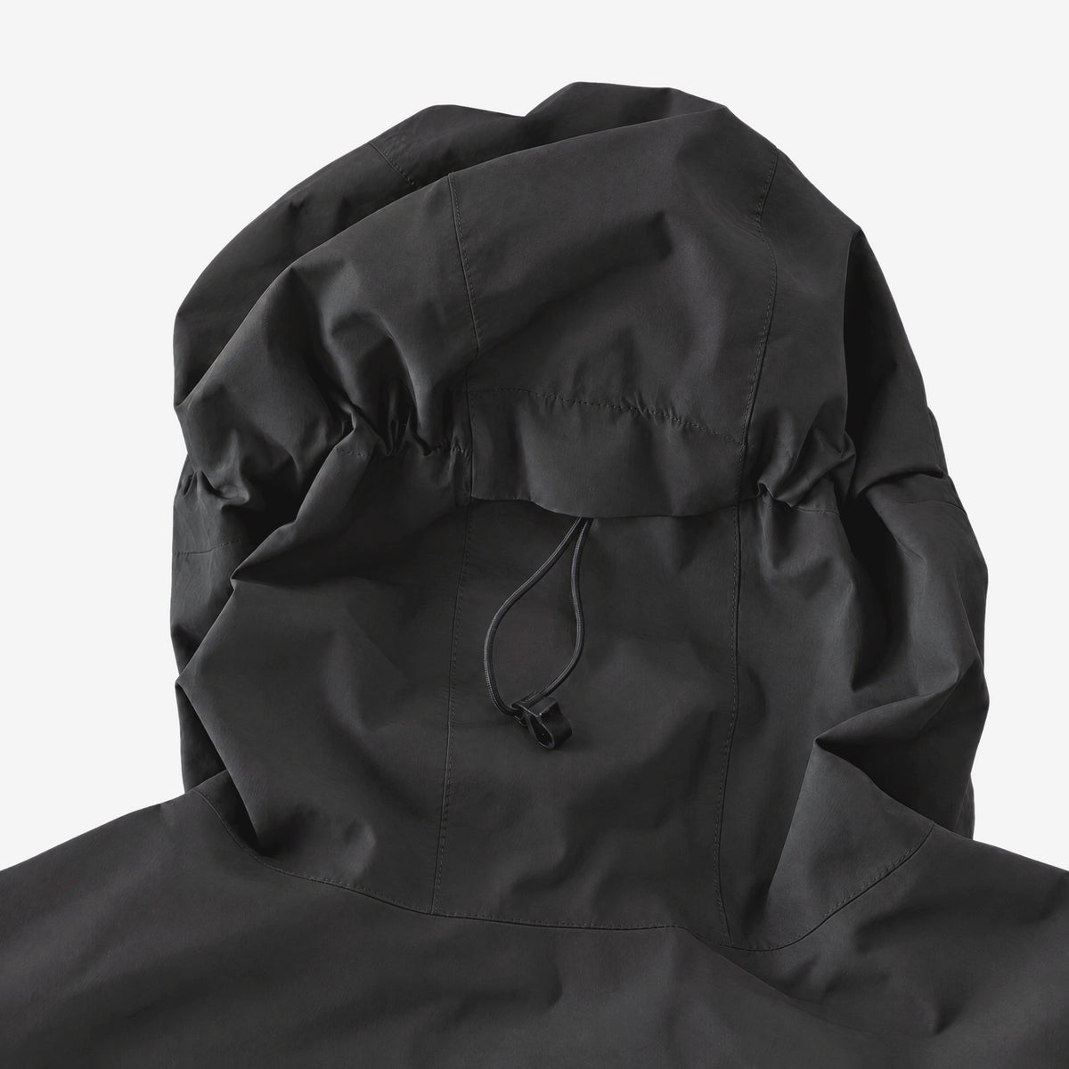 3L Shelter Jacket Black, hood adjuster