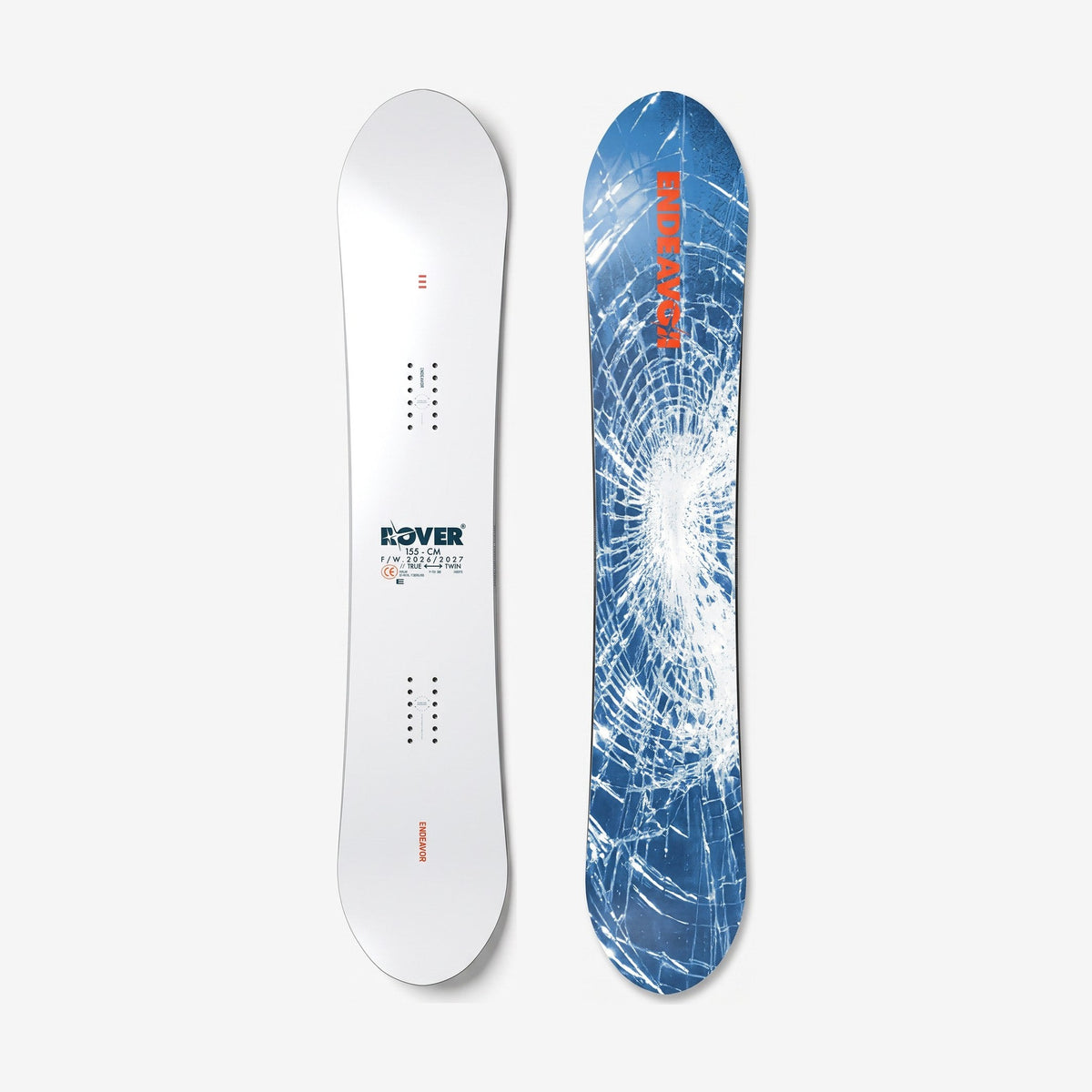 Endeavor Rover W27 Snowboard, top and base side by side