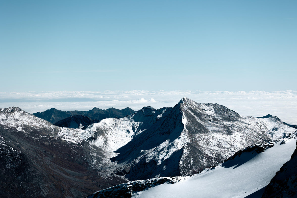 Snow-covered peaks above the clouds, Saas-Fee