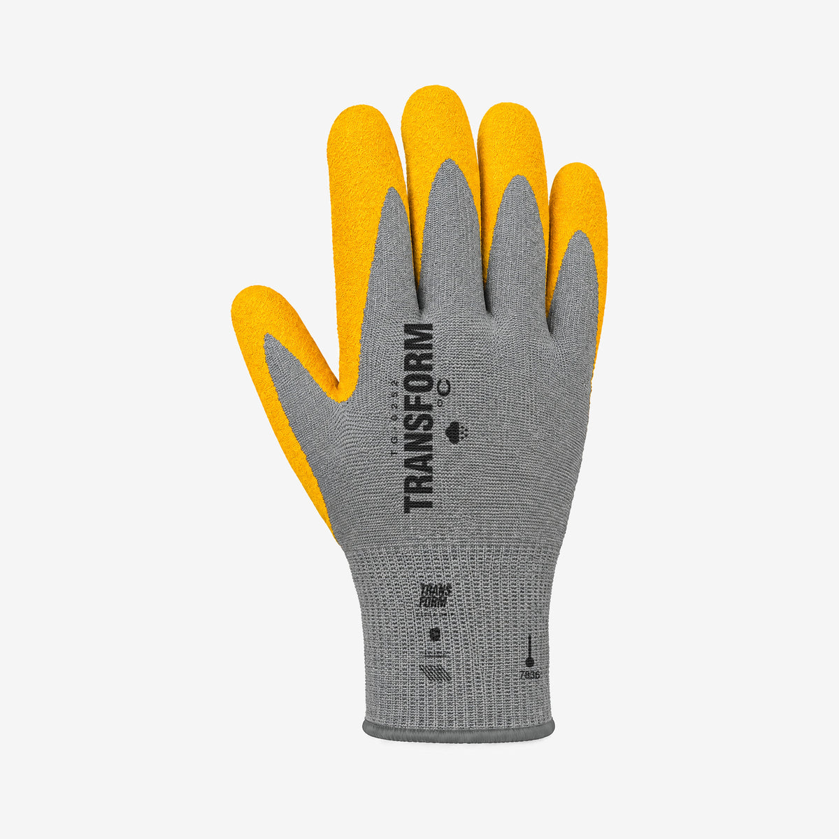 Transform Workwear Glove – Grey / Mustard – back