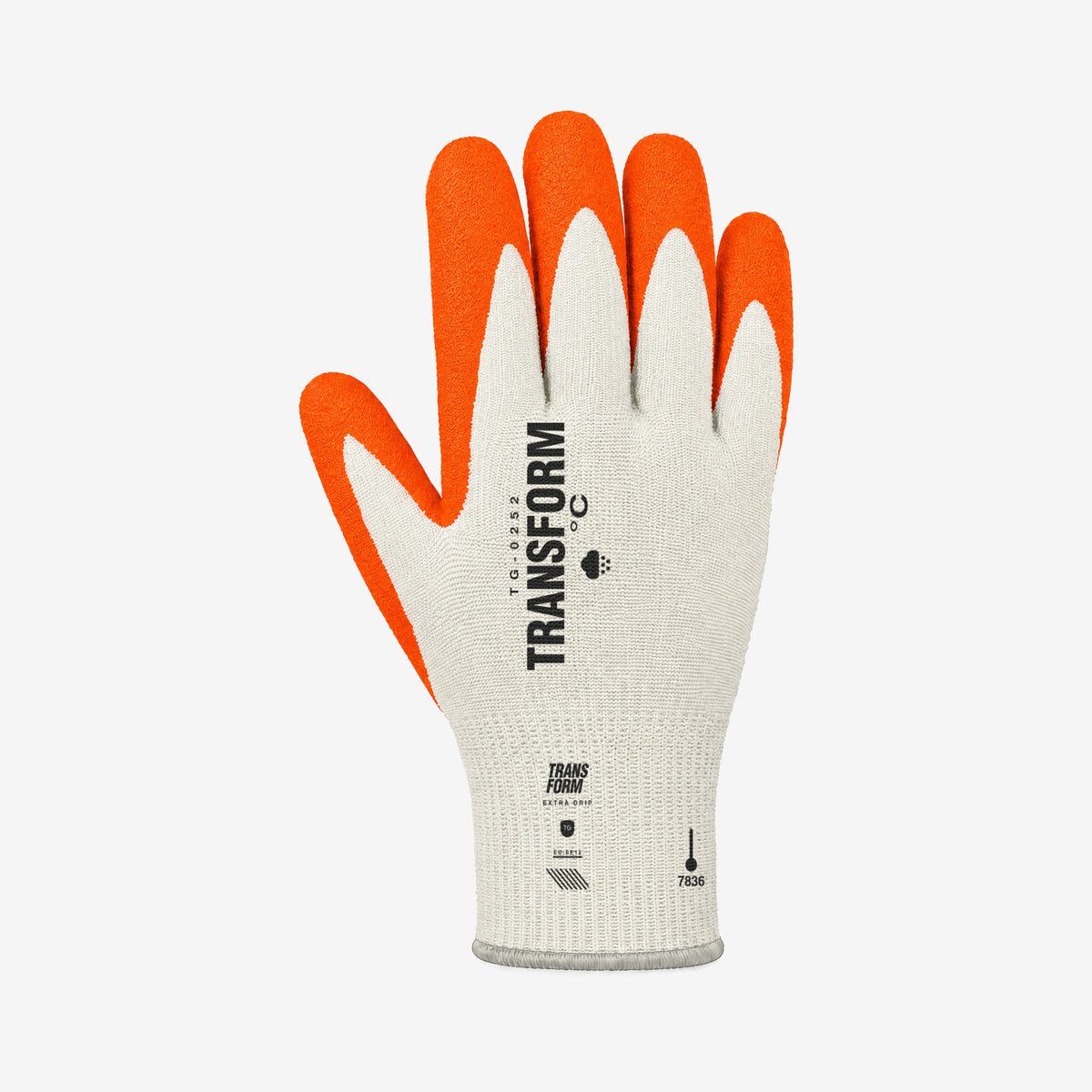 Transform Workwear Glove – White / Orange – back
