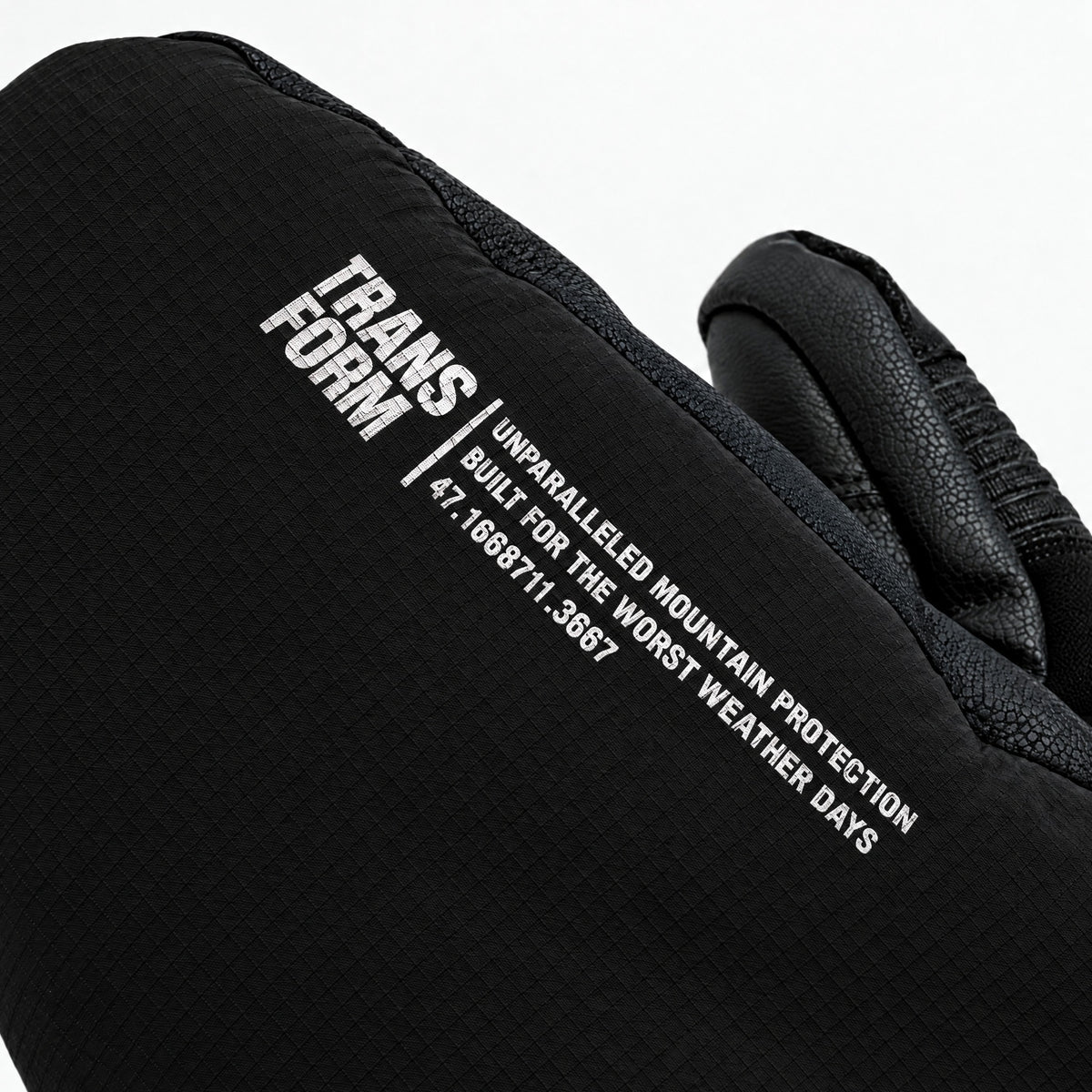 Transform KO Mitt – Black – back print detail