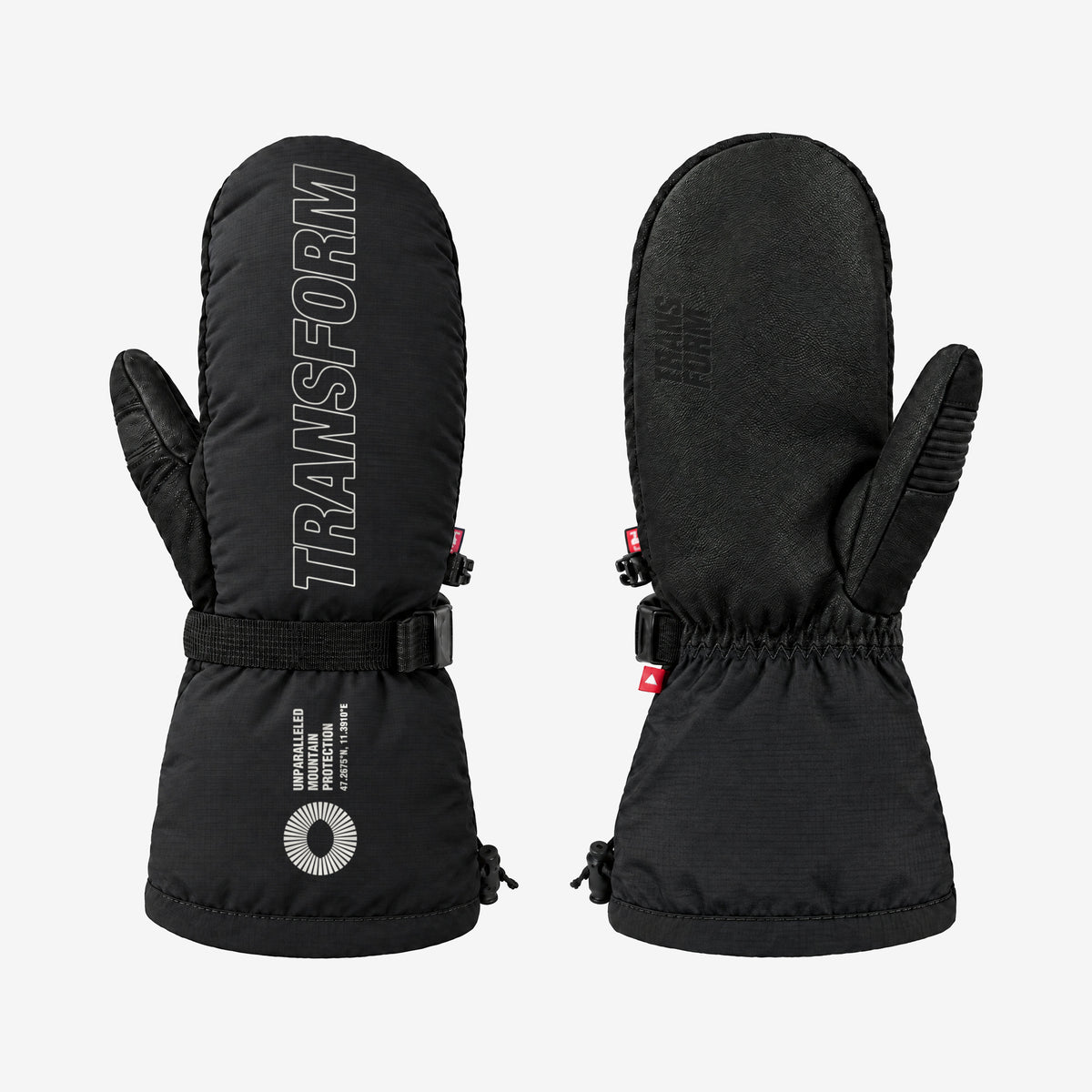 Transform KO Mitt Long – Black – right hand, back and palm