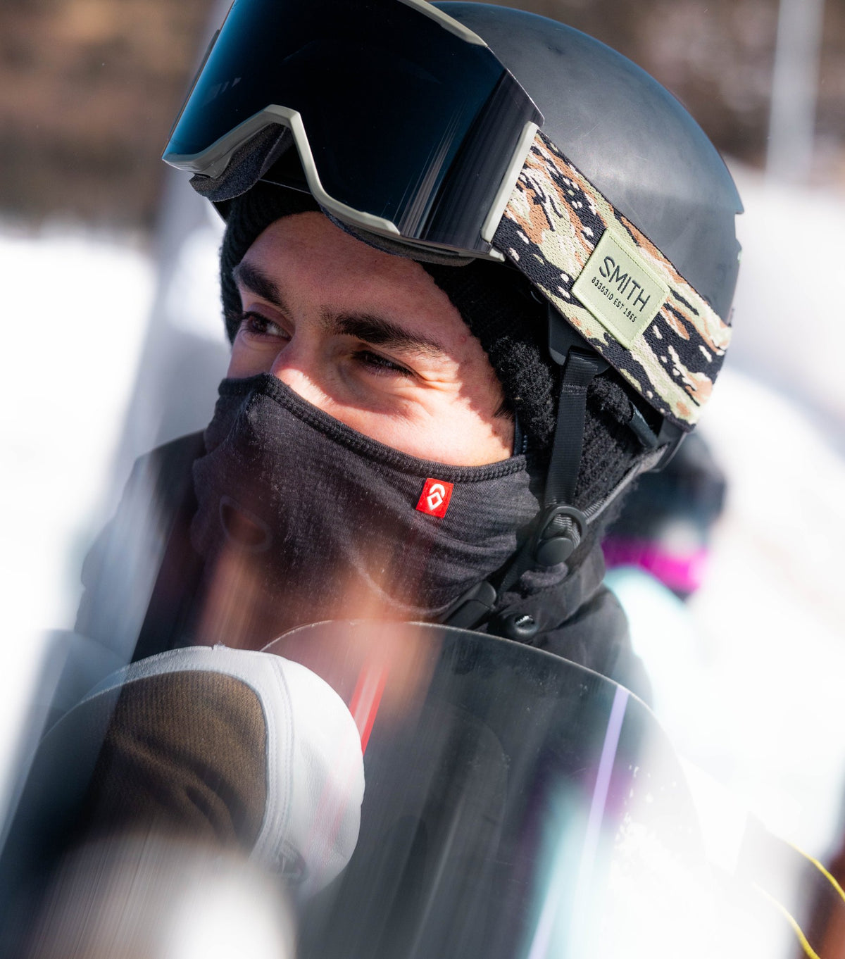 Airhole rider in an Airhole face mask on the mountain