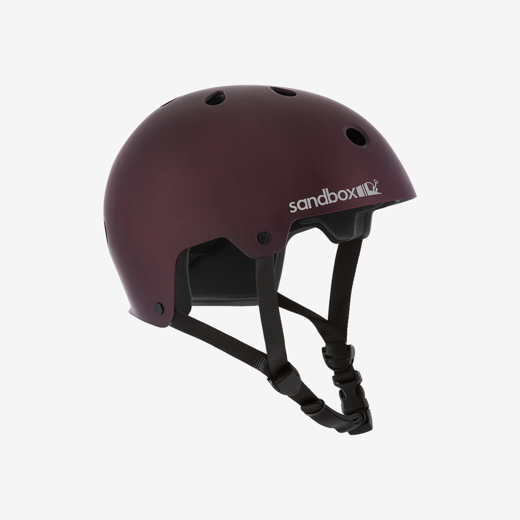 Sandbox Legend Street helmet in Burgundy, front three-quarter view