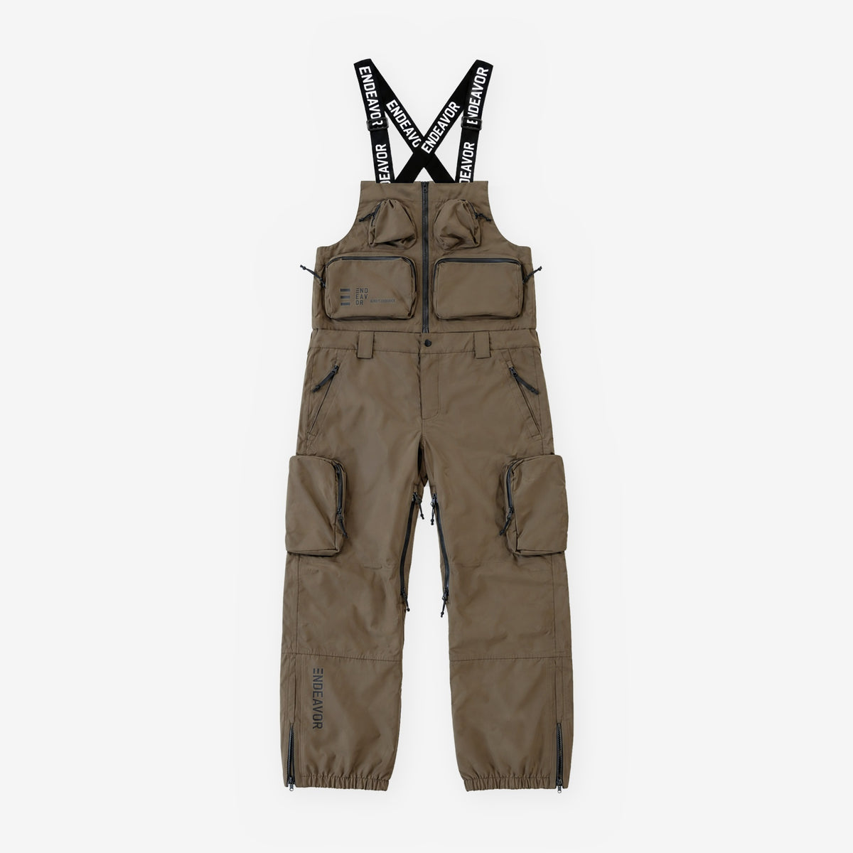Endeavor 3L Scout Removable Bib Pant Algae, front flat lay