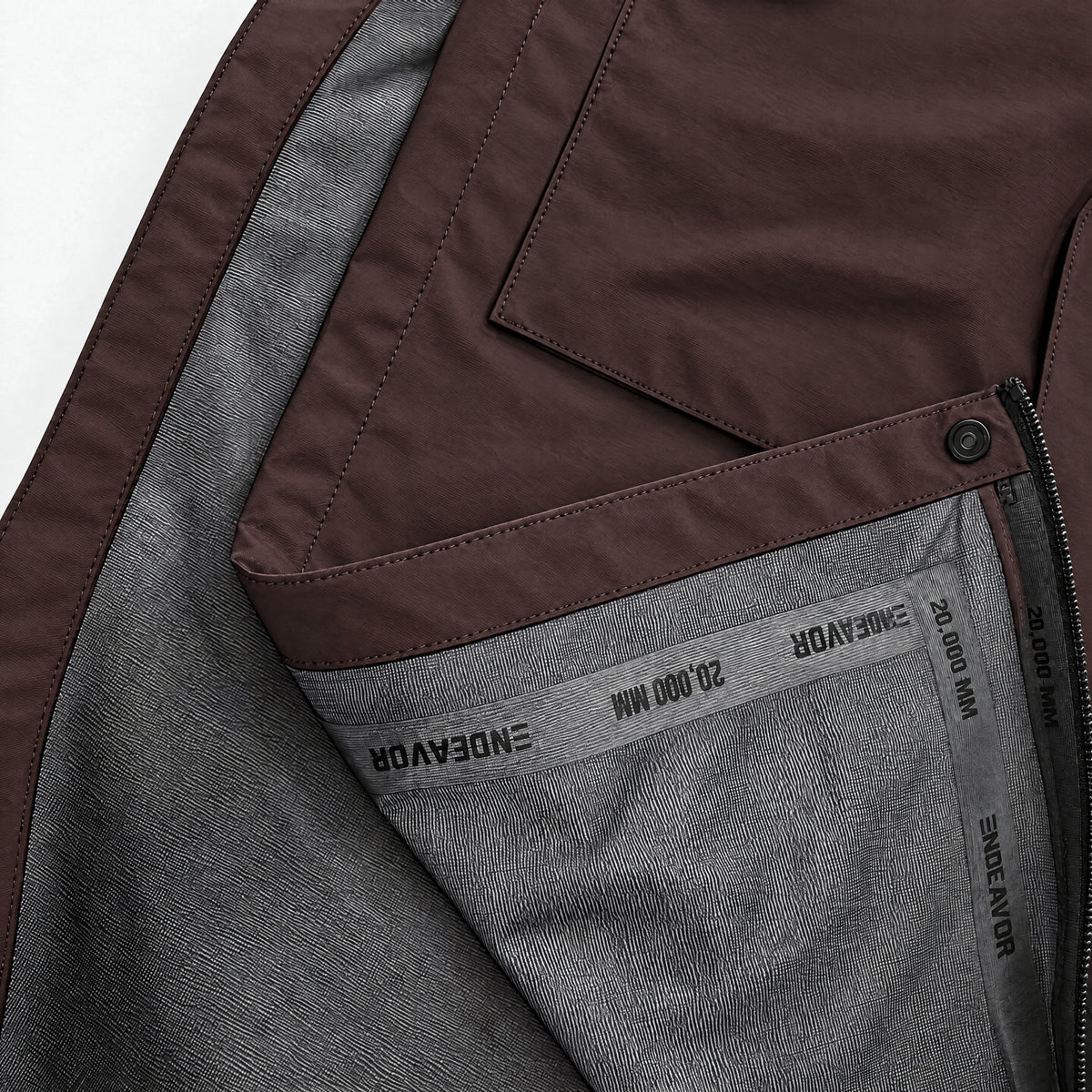 Endeavor 3L Scout Anorak Chocolate, taped seams, 20,000 mm