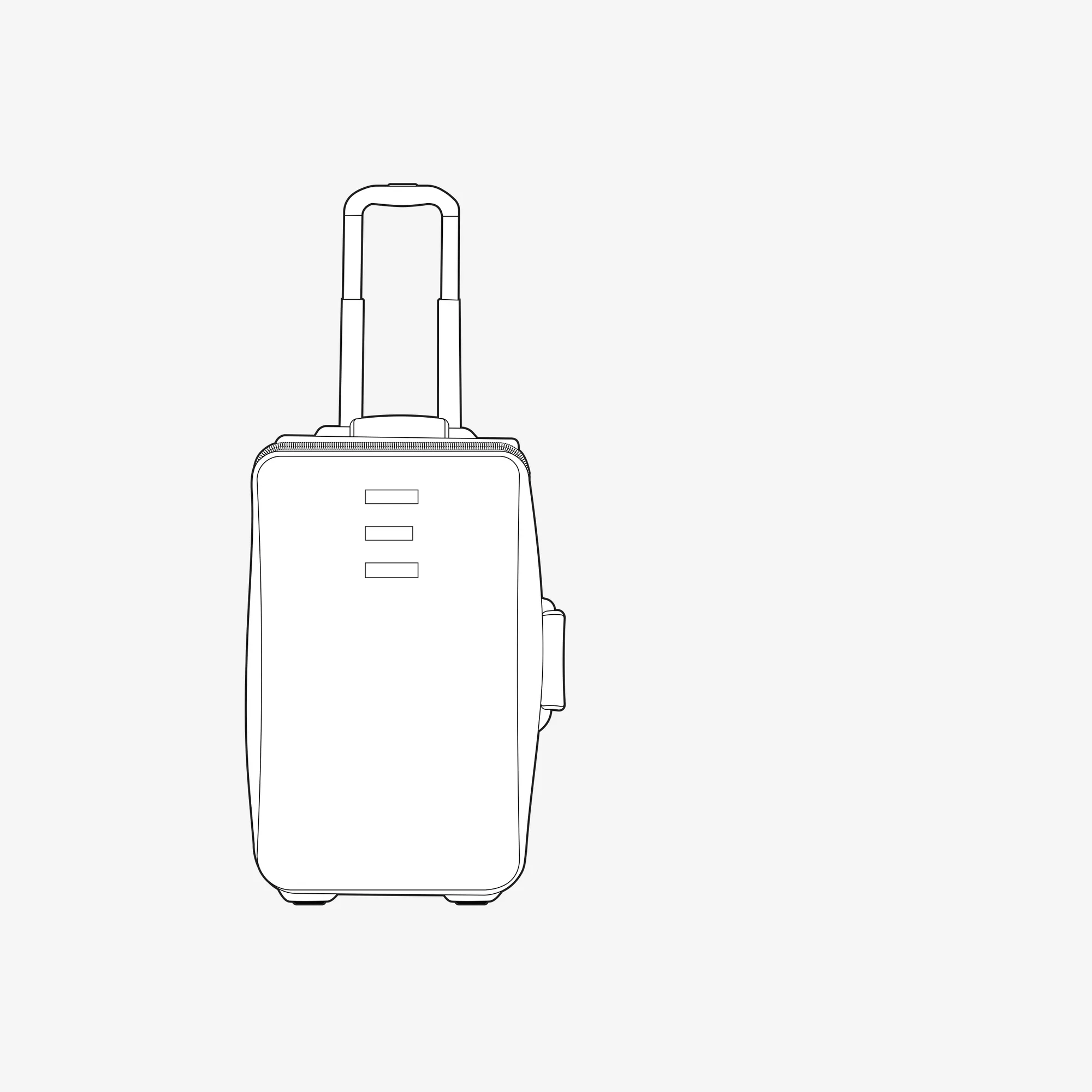 Commuter Rolling Bag tech drawing with numbered features
