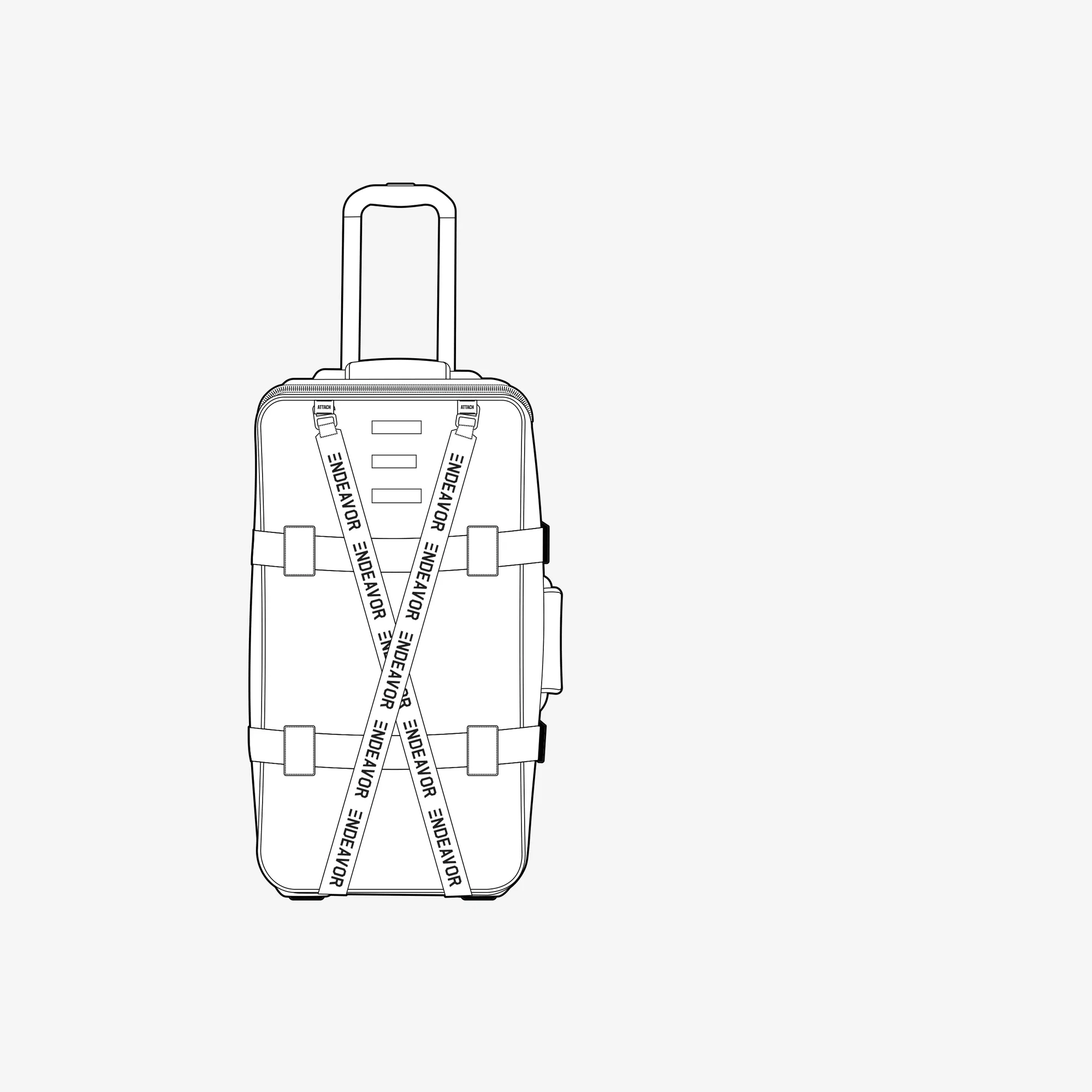 Expedition Roller Bag tech drawing with numbered features